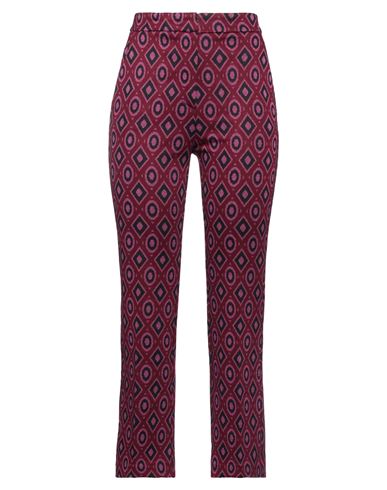 Kaos Woman Pants Garnet Size 8 Viscose, Lurex, Polyester, Elastane In Red
