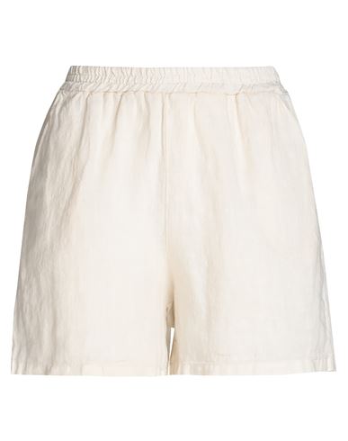 8 By Yoox Linen Pull-on Shorts Woman Shorts & Bermuda Shorts Ivory Size 10 Linen In White