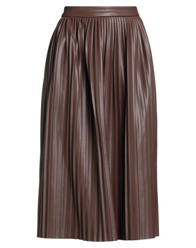 Shop Jijil Woman Midi Skirt Chocolate Brown Size 8 Polyester, Polyurethane