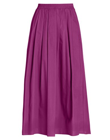 8 By Yoox Organic Cotton Maxi Skirt Woman Long Skirt Deep Purple Size 12 Cotton