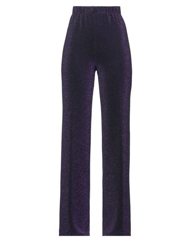 Le Streghe Woman Pants Deep Purple Size M Polyamide, Metallic Polyester, Elastane