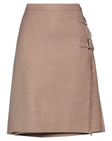 Burberry Woman Mini Skirt Camel Size 6 Wool In Beige