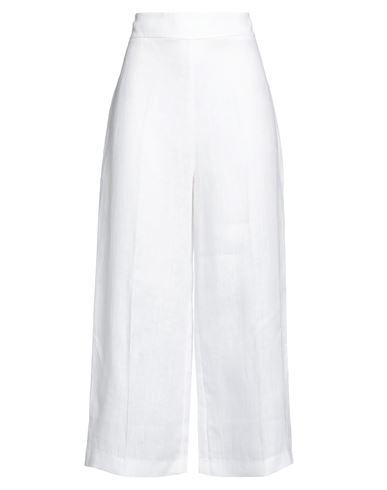 Clips Woman Pants White Size 10 Linen