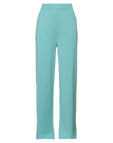 Shop Clips Woman Pants Turquoise Size L Viscose, Polyester In Blue