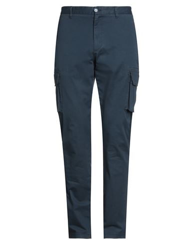 Fred Mello Man Pants Navy Blue Size 36 Cotton, Elastane