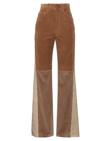 Chloé Woman Pants Camel Size 2 Cotton, Hemp, Paper In Beige