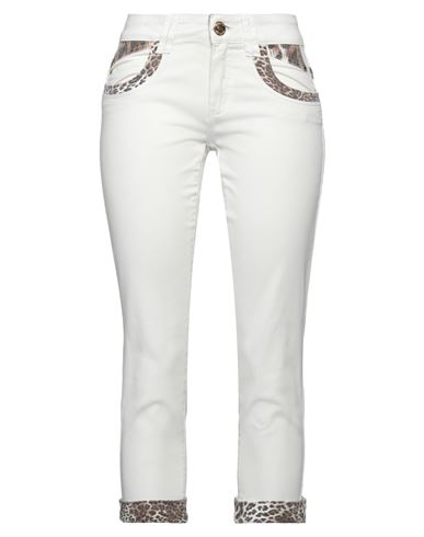 Angelo Marani Woman Cropped Pants Ivory Size 8 Cotton, Elastane In White