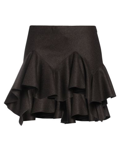 Givenchy Woman Mini Skirt Dark Brown Size 4 Wool