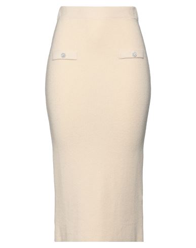 Angela Davis Woman Midi Skirt Cream Size M Viscose, Polyester, Polyamide In White
