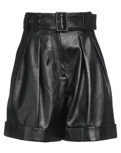 Golden Goose Woman Shorts & Bermuda Shorts Black Size 6 Soft Leather