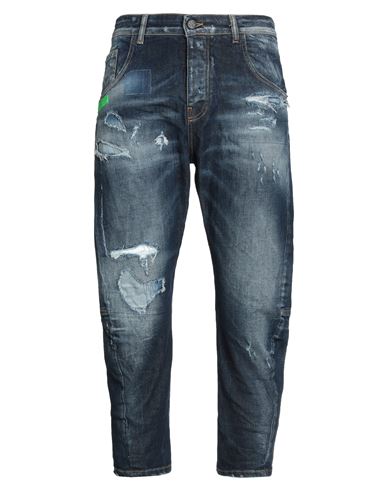 Frankie Morello Man Jeans Blue Size 32 Cotton, Elastane