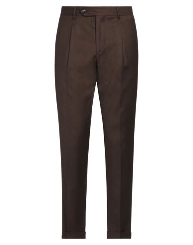 Manuel Ritz Man Pants Dark Brown Size 34 Virgin Wool, Elastane