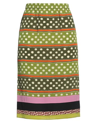 Shop Marni Woman Midi Skirt Military Green Size 4 Silk