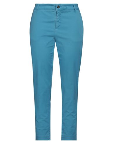 Fracomina Woman Pants Azure Size 32 Cotton, Elastane In Blue
