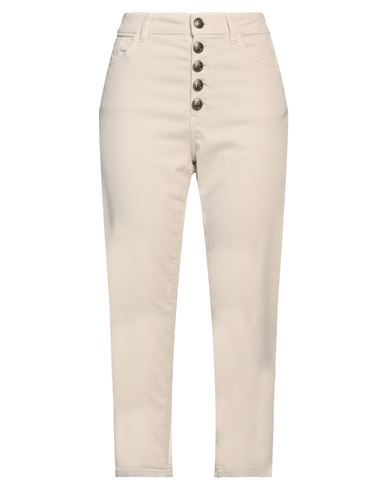 Dondup Woman Pants Cream Size 26 Cotton, Lyocell, Elastane In Beige