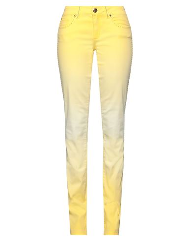 Shop Angelo Marani Woman Pants Yellow Size 10 Cotton, Polyamide, Elastane
