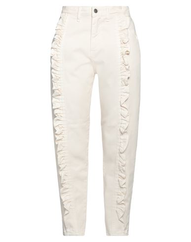 J·b4 Just Before Woman Denim Pants Cream Size L Cotton In White