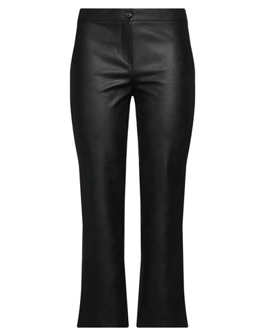 Black Label Woman Pants Black Size 12 Polyester, Polyurethane