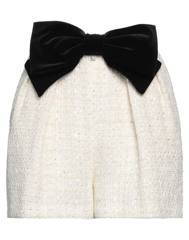 Elisabetta Franchi Woman Shorts & Bermuda Shorts Ivory Size 8 Cotton, Acrylic, Polyester, Synthetic In White