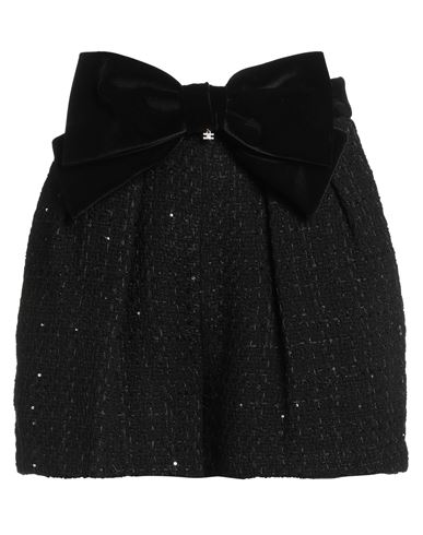 Elisabetta Franchi Woman Shorts & Bermuda Shorts Black Size 4 Cotton, Acrylic, Polyester, Synthetic  In Black