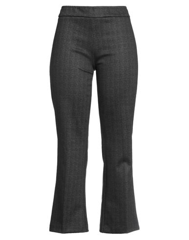 Black Label Woman Pants Steel Grey Size 10 Polyester, Viscose, Elastane