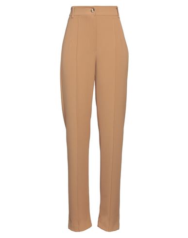 Le Streghe Woman Pants Camel Size S Polyester, Elastane In Beige