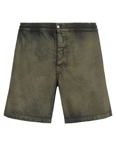 Shop Marni Man Denim Shorts Military Green Size 34 Cotton