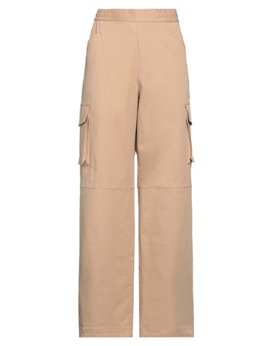Off-white Woman Pants Sand Size 10 Cotton, Elastane In Beige