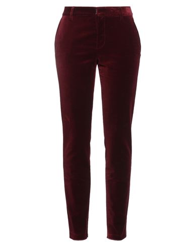 Dsquared2 Woman Pants Burgundy Size 8 Cotton, Metal In Red