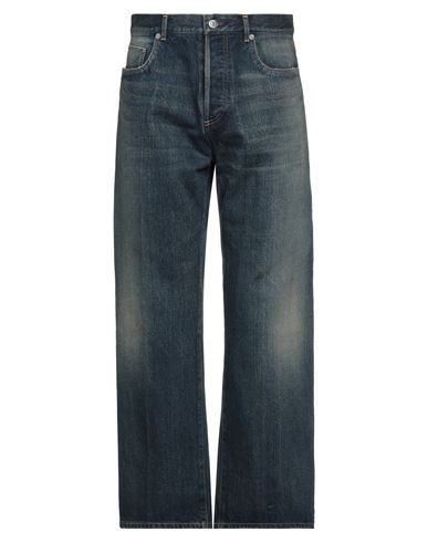 Dior Homme Man Jeans Blue Size 34 Cotton, Calfskin