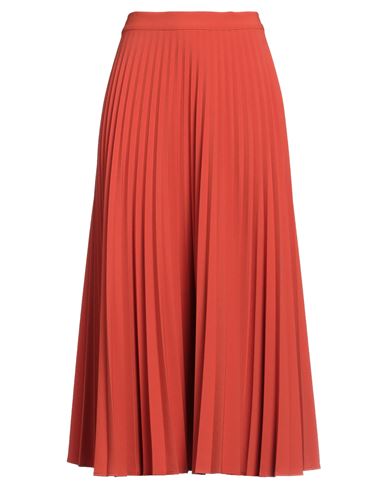 Niū Woman Midi Skirt Rust Size M Polyester, Viscose, Elastane In Red