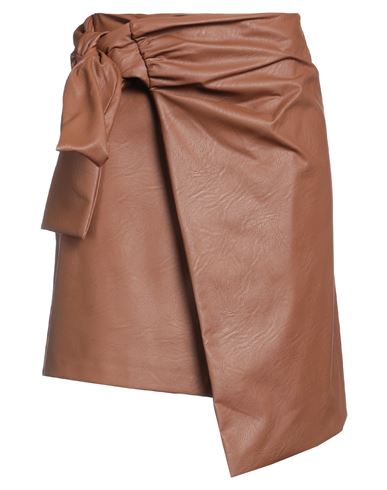 Nora Barth Woman Midi Skirt Brown Size 6 Polyester, Elastane