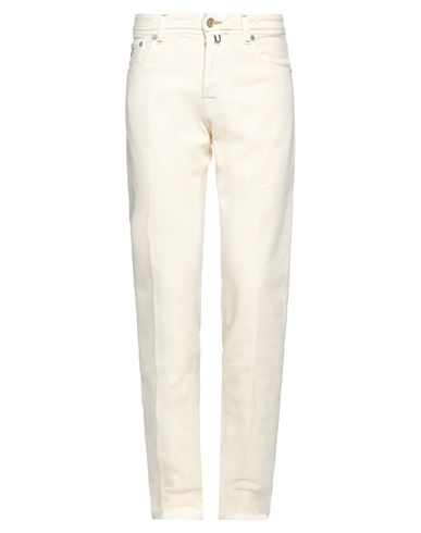Shop Jacob Cohёn Man Jeans Ivory Size 33 Cotton In White