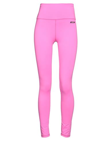 Shop Msgm Woman Leggings Fuchsia Size M Polyamide, Elastane In Pink