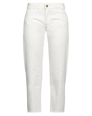 Garage Nouveau Woman Denim Pants Ivory Size 10 Cotton In White