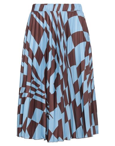 Alpha Studio Woman Midi Skirt Light Blue Size 10 Polyester