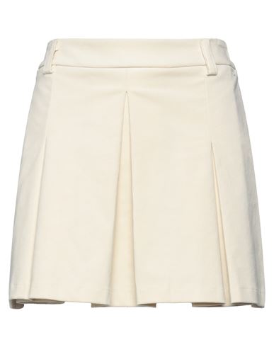 Haveone Woman Mini Skirt Ivory Size M Cotton, Elastane In White