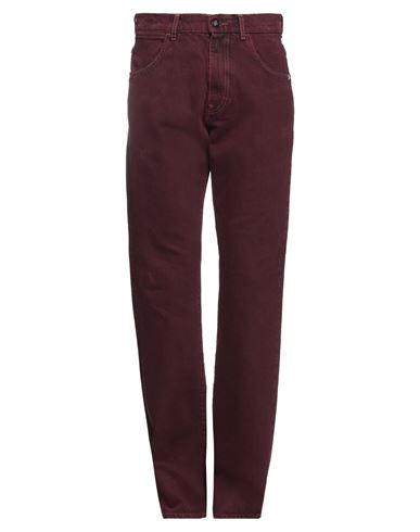 Shop Amish Man Jeans Burgundy Size 34 Cotton In Red