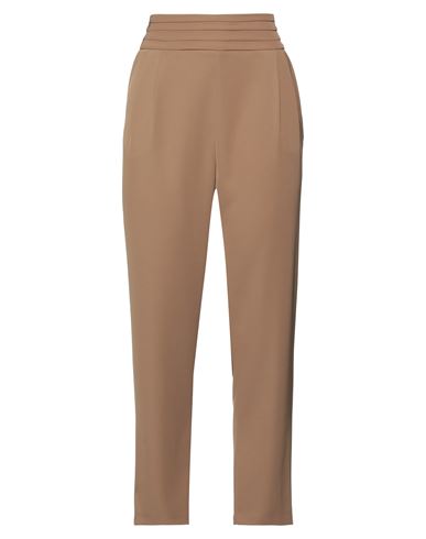 Fracomina Woman Pants Camel Size 12 Polyester, Elastane In Beige