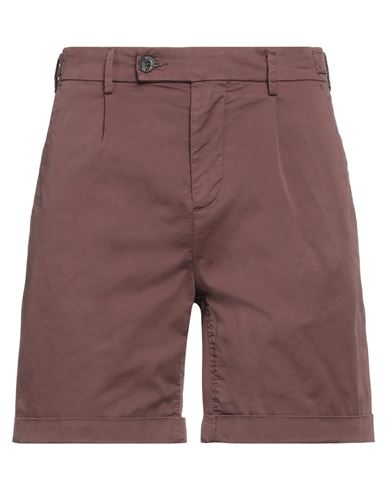 No Lab Man Shorts & Bermuda Shorts Brown Size 40 Cotton, Elastane