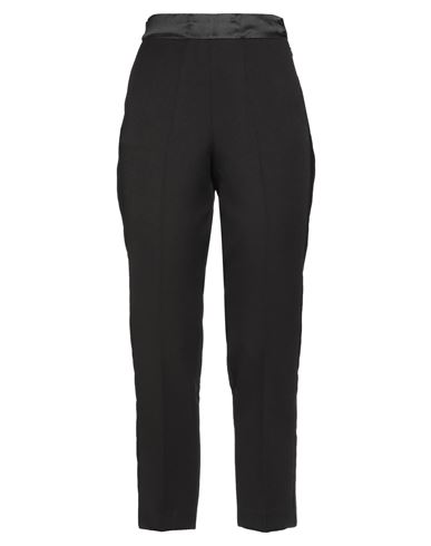5rue Woman Pants Black Size L Polyester, Textile Fibers, Elastane