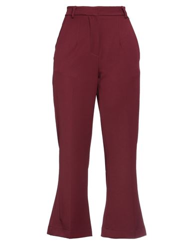 Souvenir Woman Pants Burgundy Size M Polyester, Elastane In Red