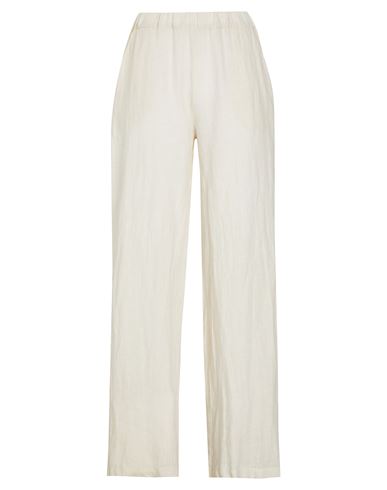 8 By Yoox Linen Pull-on Pants Woman Pants Cream Size 12 Linen In White