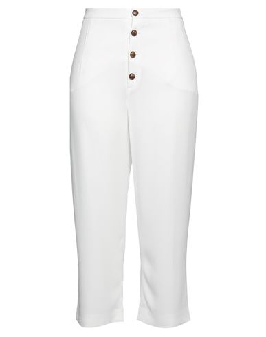 Jejia Woman Pants White Size 4 Acetate, Viscose