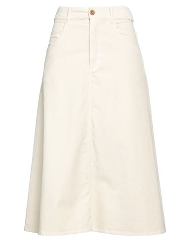 4.10 Woman Midi Skirt Beige Size M Cotton, Elastane