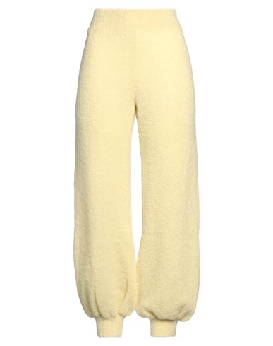 Msgm Woman Pants Light Yellow Size M Virgin Wool, Polyamide