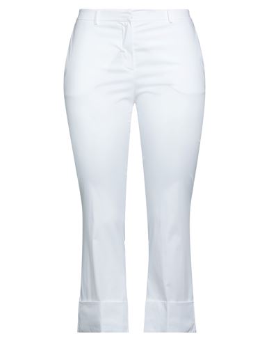 Good Match Woman Pants White Size 8 Cotton, Polyamide, Elastane