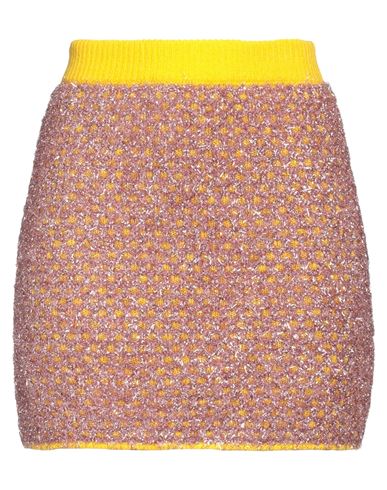 M Missoni Woman Mini Skirt Rose Gold Size 6 Polyamide, Polyester, Wool