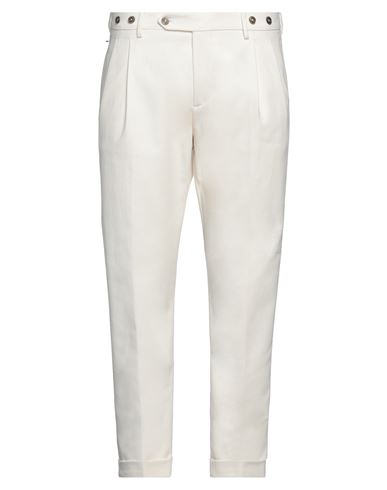 Shop Berwich Man Pants Ivory Size 32 Cotton, Elastane In White
