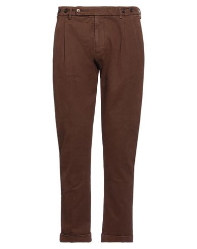 Shop Berwich Man Pants Brown Size 28 Cotton, Elastane